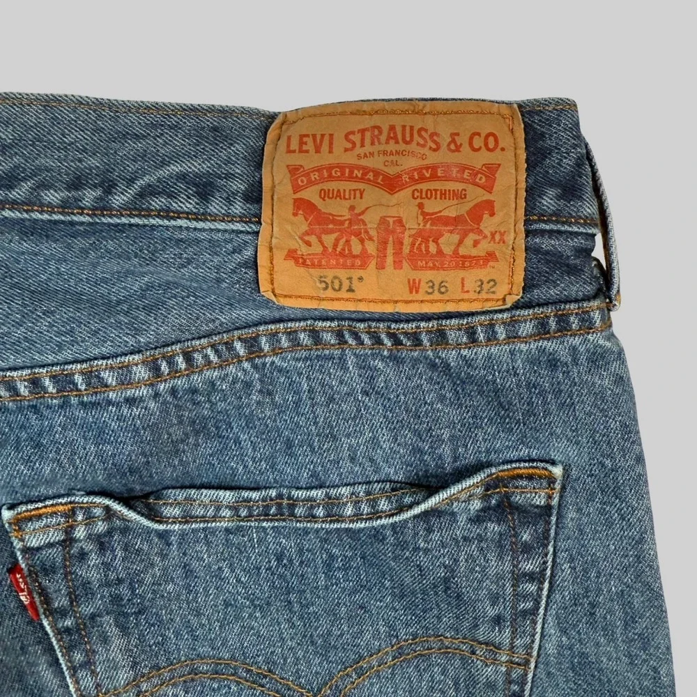 Levi's 501 Button Fly Jeans Men's W36 L32 Blue Straight Leg Denim NWT